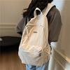 Schoolbag Canvas Backpack Female Large Capacity Casual Versatile Student Class School Bag Campus Wind Mountaineering Lightweight Travel Backpack