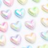10pcs 15x17mm Macaron AB Color Heart Spacer Beads Shiny Acrylic Beads For DIY Jewelry Making Bangle Necklace Earrings