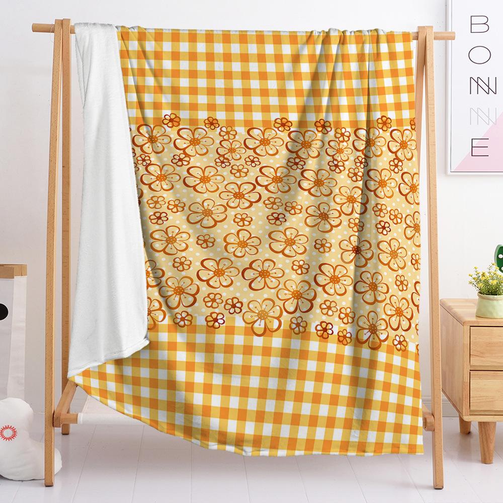2D Digital Printing, Striped Plaid Blanket Fresh Flannel Blanket eBay Blanket Spring Autumn
