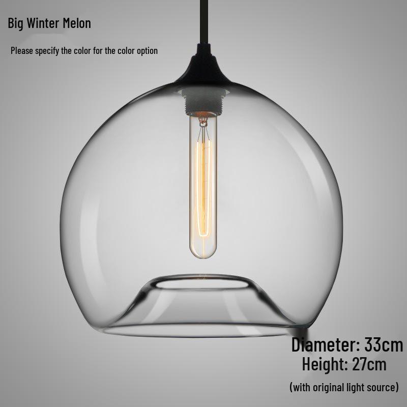 Nordic Retro Glass Pendant Light for Bar, Cafe, or Restaurant – Simple, Creative Single Head Lampshade Lighting