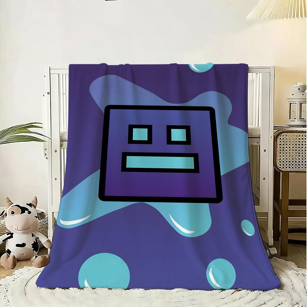 G-Geometry Dashs Throw 240G Flannel Blanket Lightweight Soft Skin-Friendly Summer Thin Throw Blanket