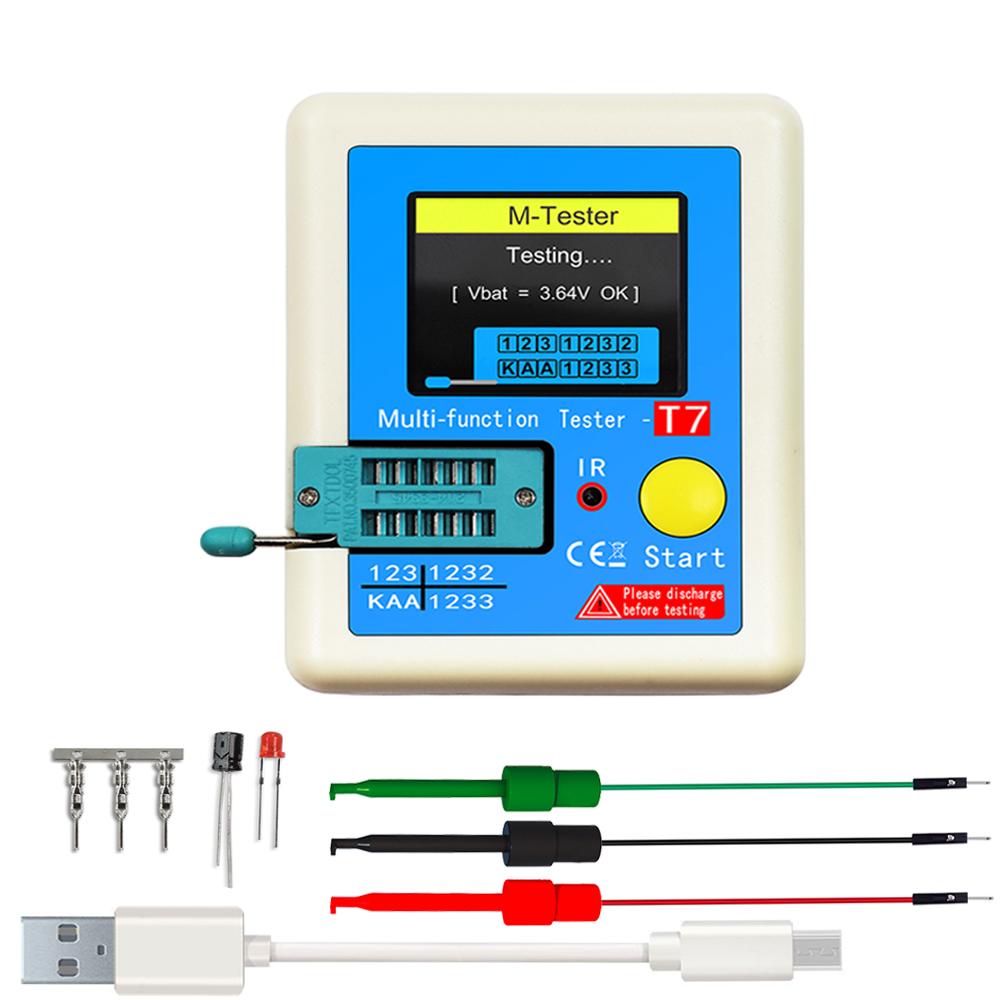 LCR-TC1 LCR-T7 Transistor Tester Multimeter Colorful Display TFT For Diode Triode MOS/PNP/NPN Capacitor Resistor Transistor