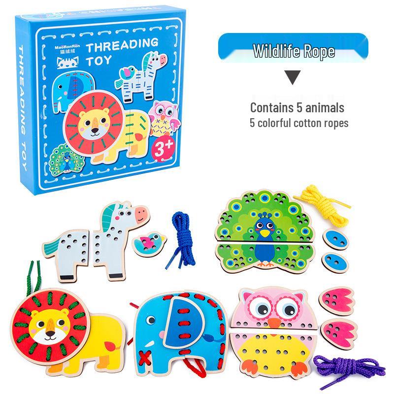 Jouets d'Éducation Précoce Montessori pour les Âges 0-3: Labyrinthe de perles, Enfilage de perles, Blocs à empiler, Pegboard, Ver à tordre, et Piano musical éducatif
