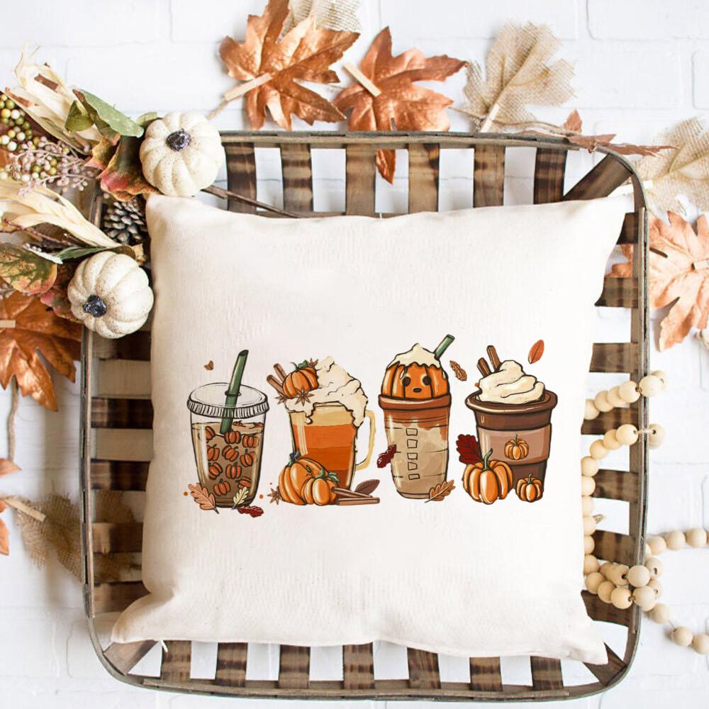 Fall Couch Pillow cover  Cushion cover Pumpkin Spice and Everything Nice Fall Home Decor Boho Autumn Pillow Fall Flowers Cushion