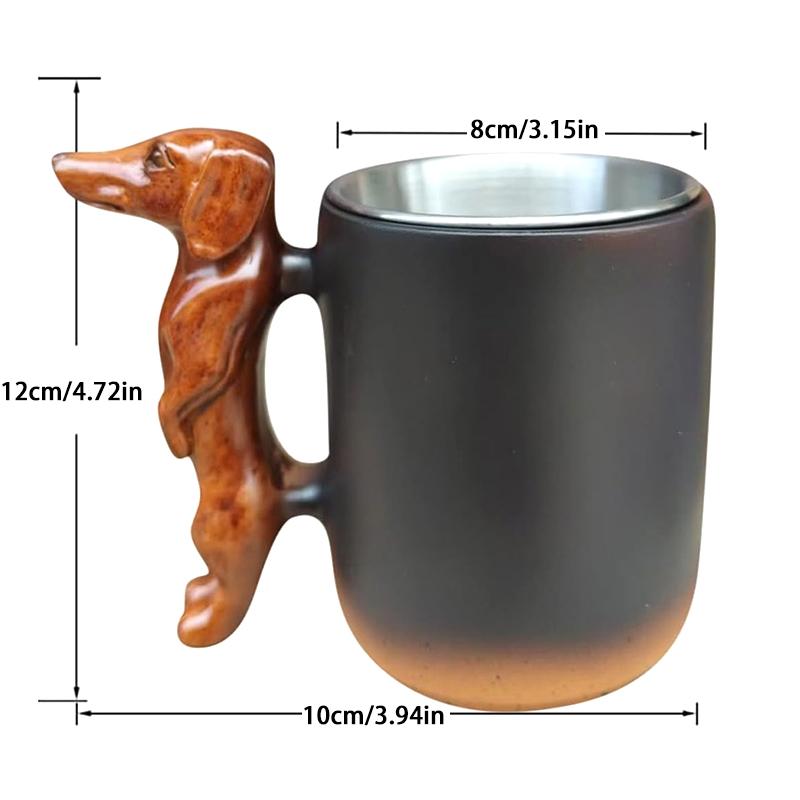 Handmade Dachshund Mug Cute 3D Dachnut Handle Coffee Cup Unique Dog Coffee Mugs Gift For Dogs Owner And Pet Lover Collection