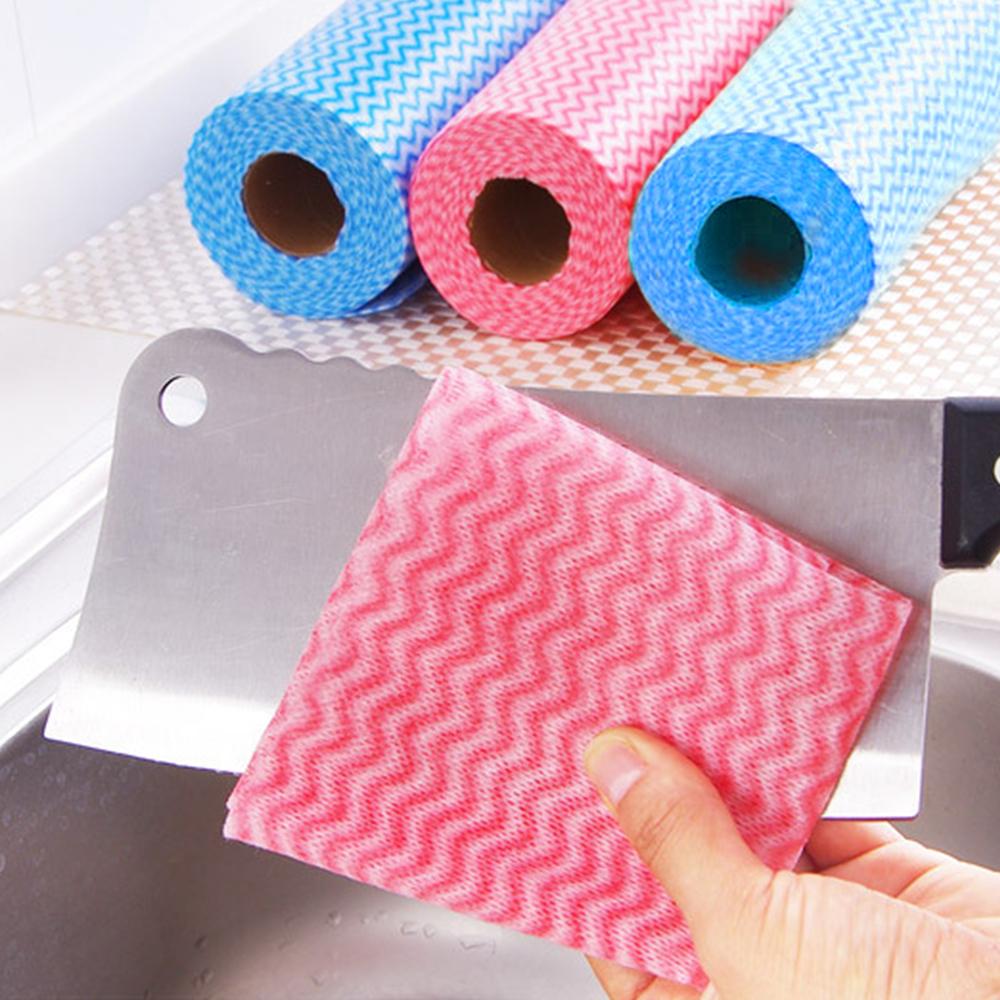 50 Unidades/Rollo Toallas de Limpieza Reutilizables Paño de Limpieza Trapos de Cocina Papel de Cocina Práctico Duradero Multiusos Suministros para el Hogar
