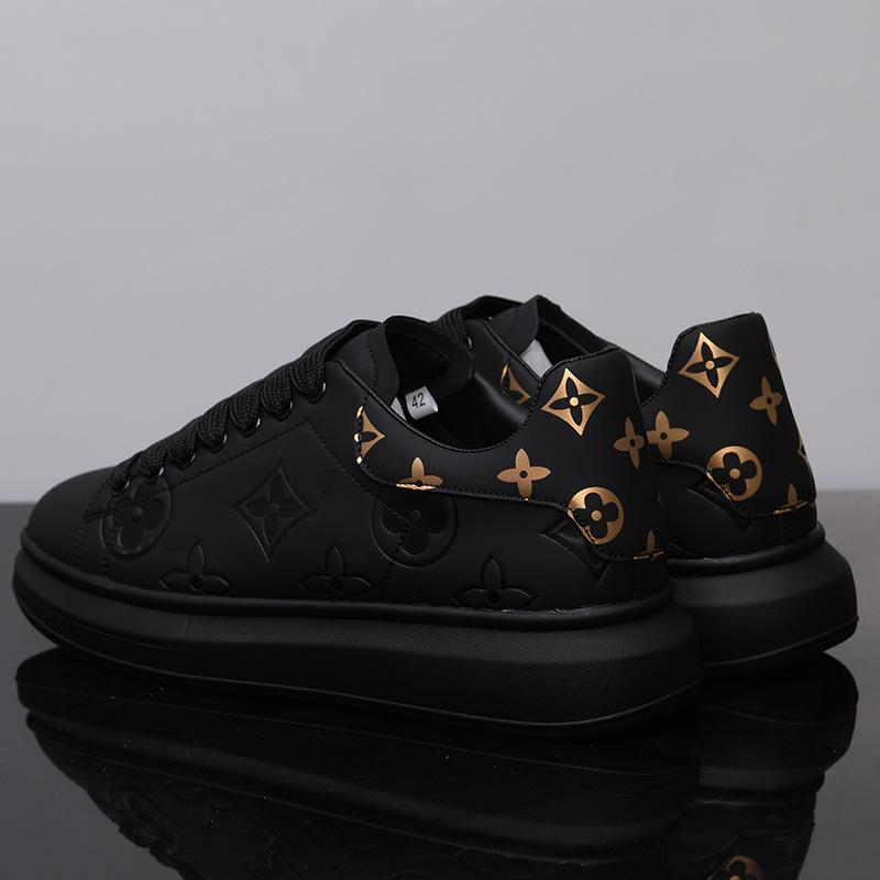 Leather Breathable Student Casual Couple Shoes Heightening Board Shoes KY2