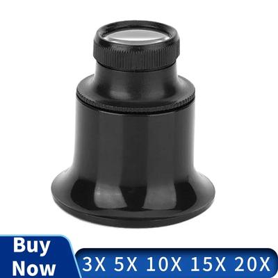 3X 5X 10X 15X 20X Lens Watch Repair Eye Magnifier Lens Monocular Magnifying Glass Eye  Loupe Loop Jewelers Watch Magnifier Tools