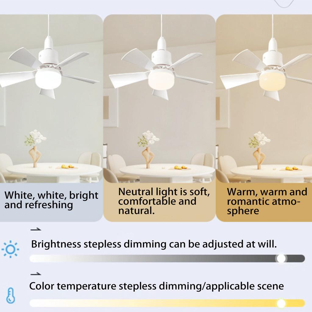 Ceiling fan lamp household quiet small fan lamp hanging dining room bedroom fan lamp