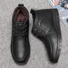 Men's cotton shoes warm leather shoes casual velvet thickened non-slip men's snow boots winter men's shoes