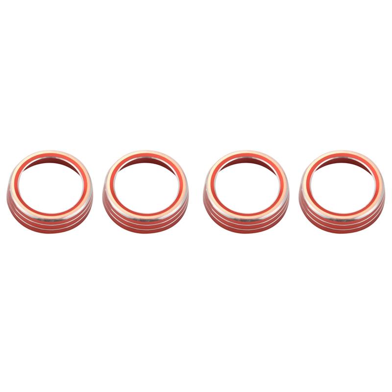 4X For 10Th Gen Honda Civic Air Condition Knob Cover, Anodized Aluminum AC Switch Temperature Climate Control Rings(Red)-A99F NONE