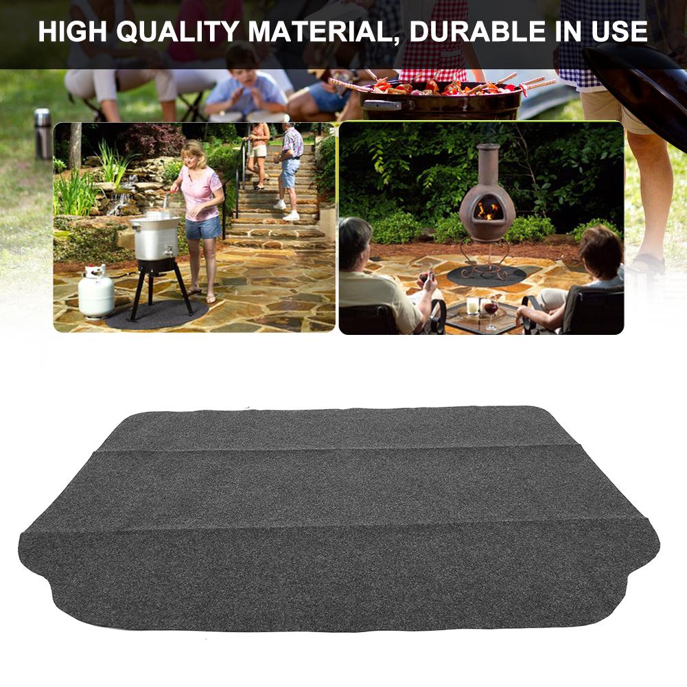 50x36in Black Outdoor Oil Proof Environmental Protection Barbecue Mat BBQ Grill Oven Floor Mat