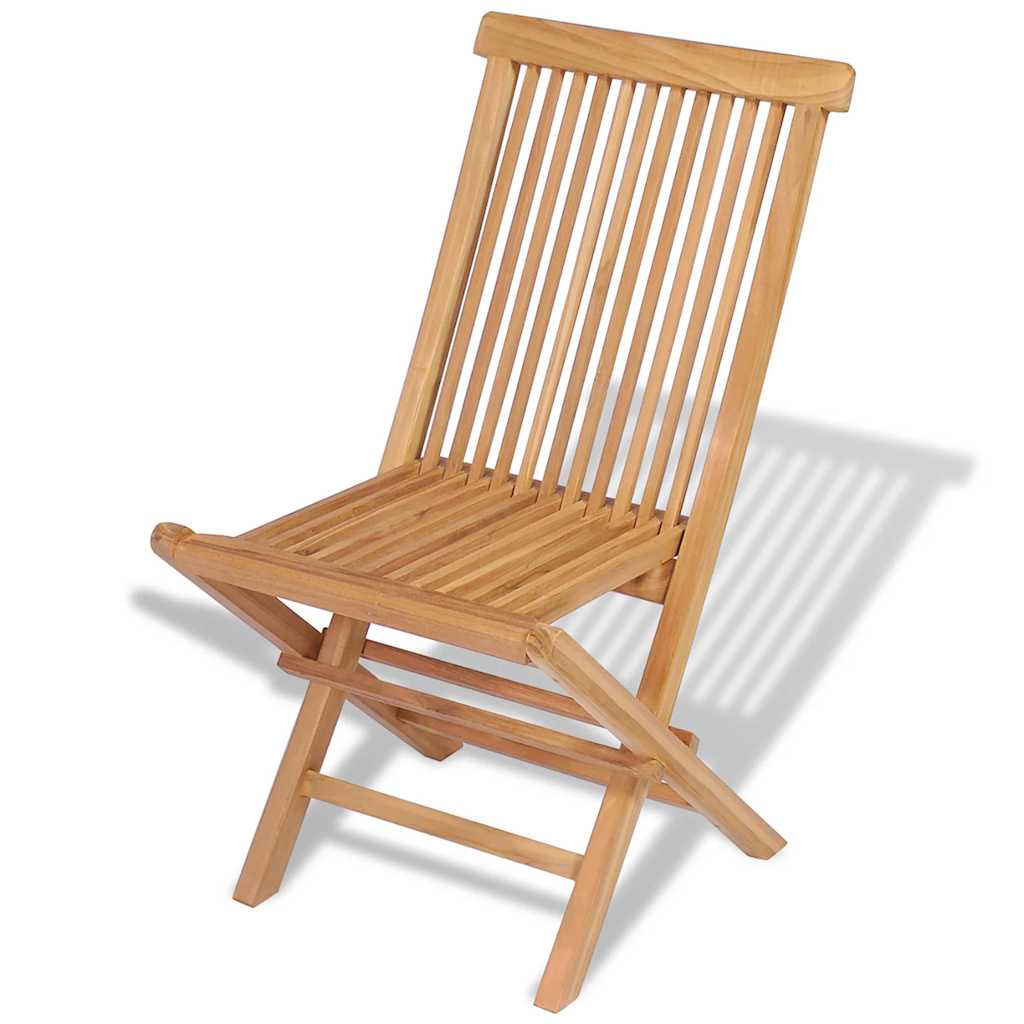vidaXL Klappstühle, 4er-Set, für Garten und Terrasse, Teakholz