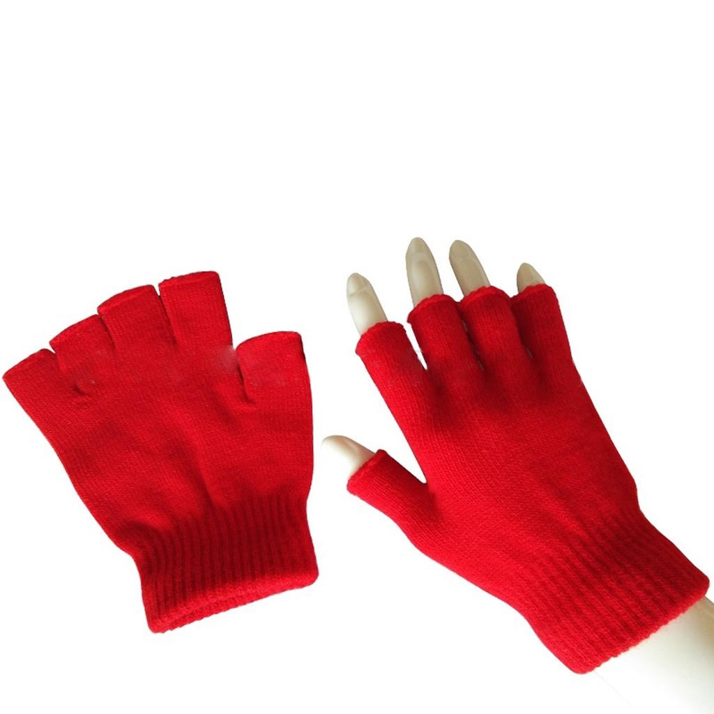 Winter Color Men'S And Women'S Warm Gloves Solid Half-Finger Knitted Gloves Gloves Mittens Women Winter Accessories
