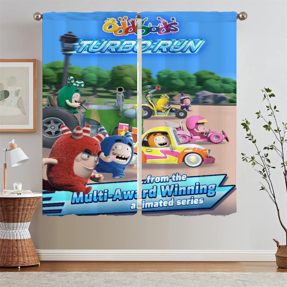 

Oddbods Blackout Curtain Tiebacks Bedroom Curtains 2 Pieces Shade Curtain for Children s Room Window Blinds Partition Curls Home W50xH70cmx2pcs-CL