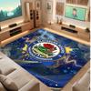 Blackburn Rovers Football Print Crystal Velvet Rug, Comfortable Water Absorbent Non Slip Indoor Floor Carpet