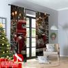 2pcs 2D flat printing Merry Christmas Curtain red pickup gift Versatile Fabric Without Electricity Spring Party & Holiday Decor