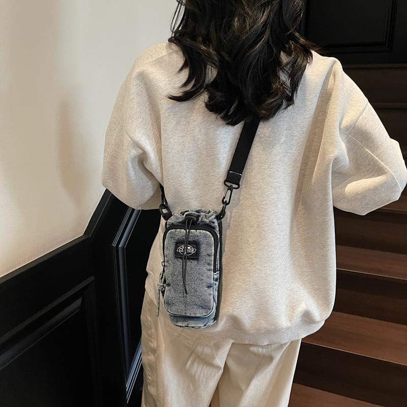 Damen Outdoor Sport Umhängetasche Herren Wasserkocher Tasche Multifunktionale Denim Schultertasche