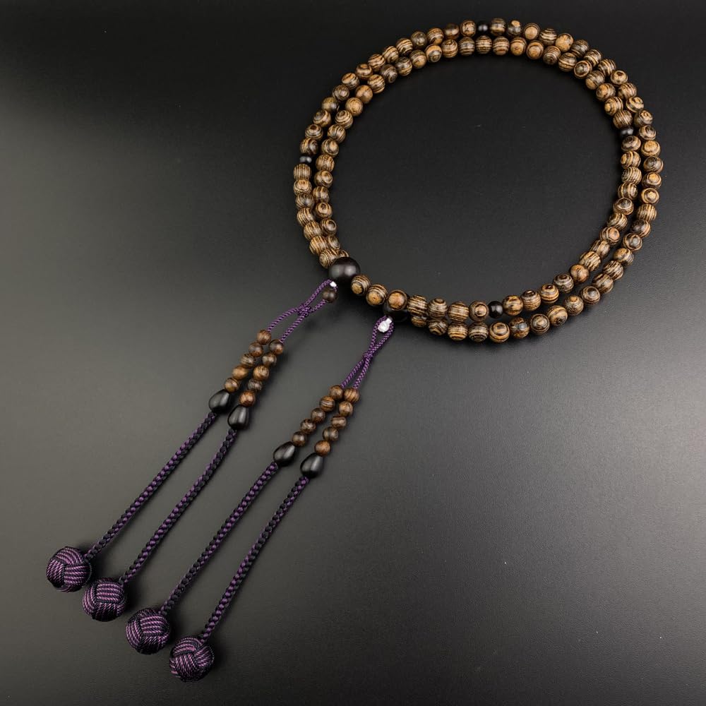 Myorenka Shingon Sect Authentic Prayer Beads for Natural Wooden 108 Divided Ebony Beads Bag Prayer Amulet Prayer Wooden Prayer Amulet Prayer Ancestor