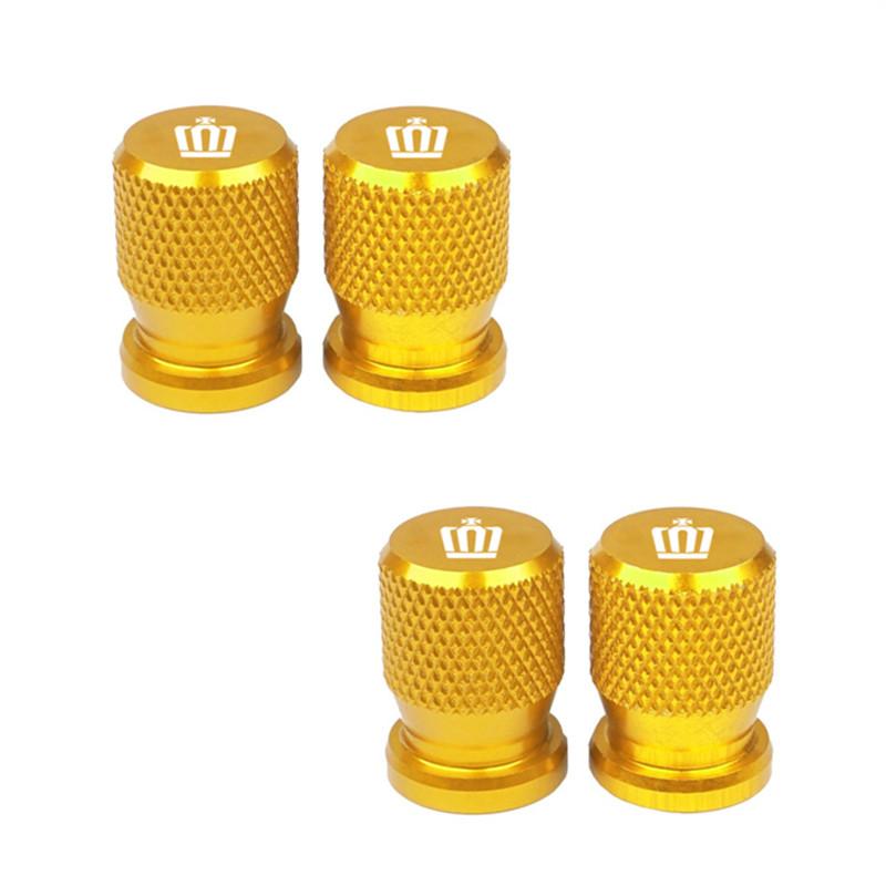 4pcs Car Wheel Tire Valve Caps Aluminum Airtight Covers Badge Emblem for Toyota Crown Accessories