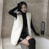 Large size vest women's medium and long autumn and winter new imitation Rex rabbit hair vest vest vest slim white