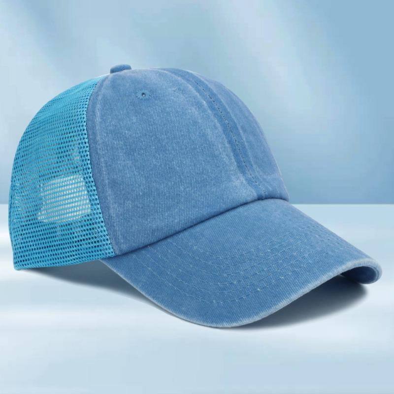 Washed Mesh Cap Embroidery Baseball Cap Printed Washed Old Travel Cap