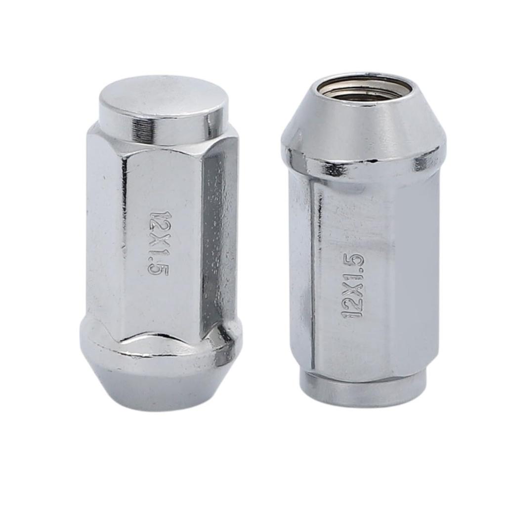 Kanoan M12 X Long Steel Wheel 24pcs 1pc for Land Chrome High Universal Aftermarket Parts P1.5 Nuts, 19HEX, 45mm, 60°, + (25pcs Total) Toyota,