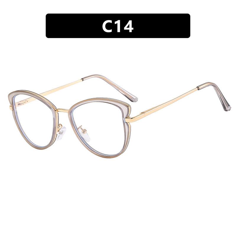 Cat Eye flat mirror TR90 anti blue light glasses frame fashionable color matching can be matched with myopia glasses frame
