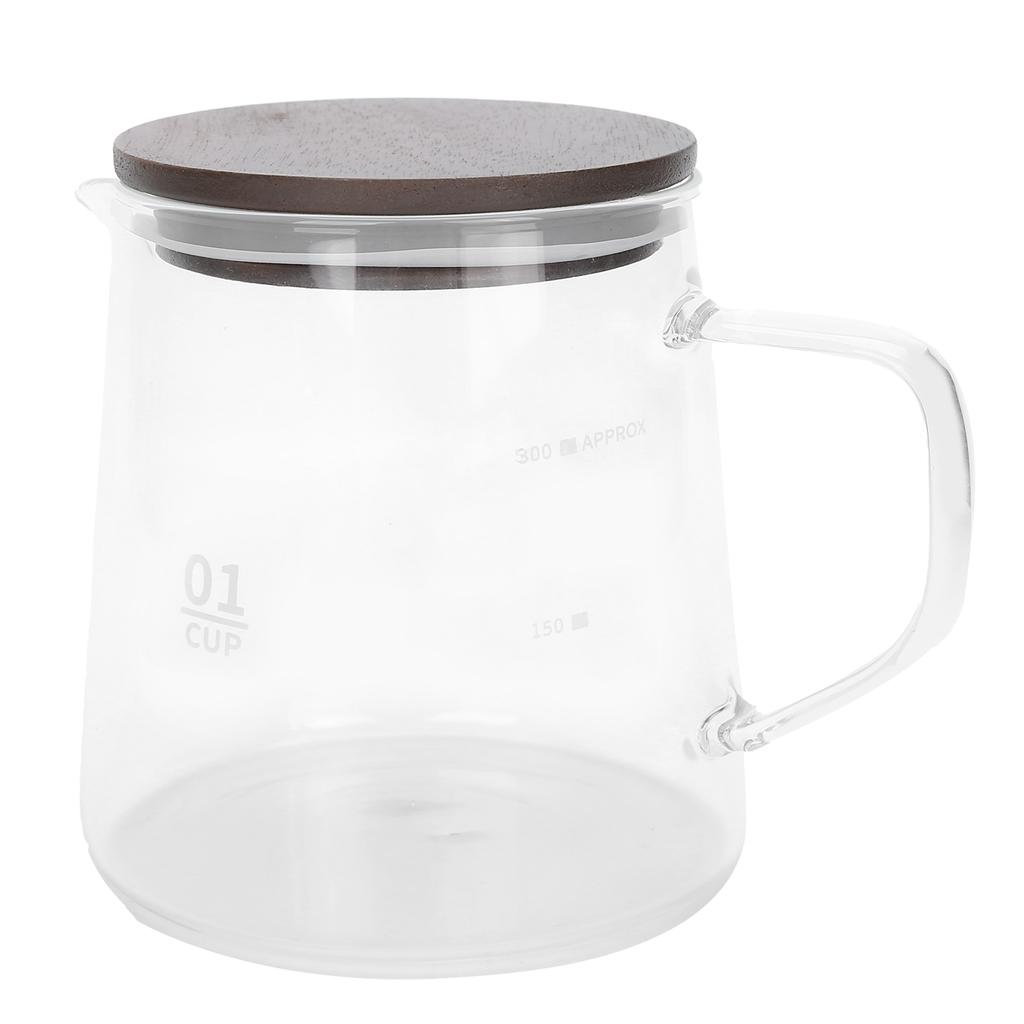 Coffee Pot with Lid HeatResistant Glass Heat Insulation Handle Kettle for Tea Milk Juice
