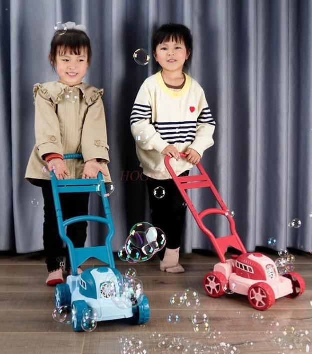 Deluxe Hand Pushed Bubble Machine Mini Cart No Leakage Children'S Fully Automatic Bubble Blowing Toys