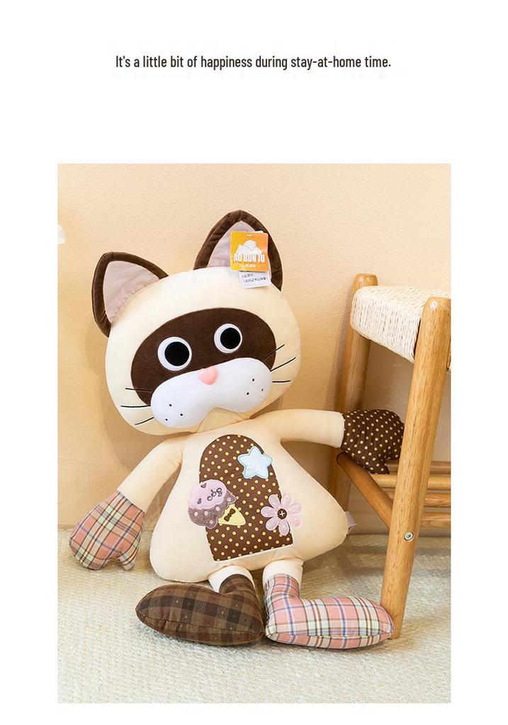 Kawaii Cat Plush Pillow - Cute Hugging Doll & Sleep Companion for Kids' Birthdays