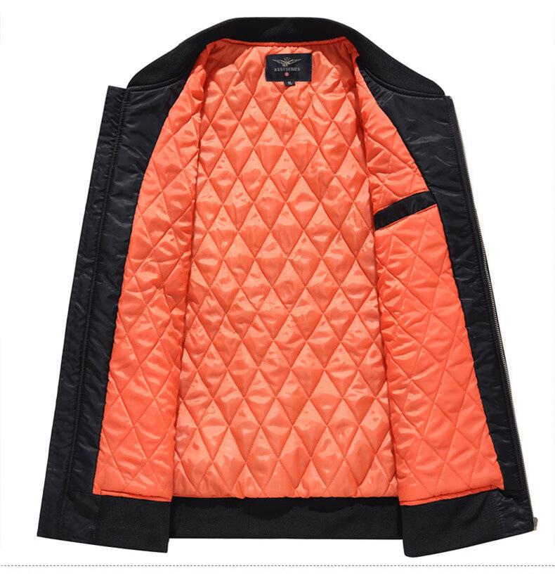 Chaqueta Bomber Ajustada para Hombre - Elegante Ropa Exterior Acolchada de Algodón para Primavera y Otoño