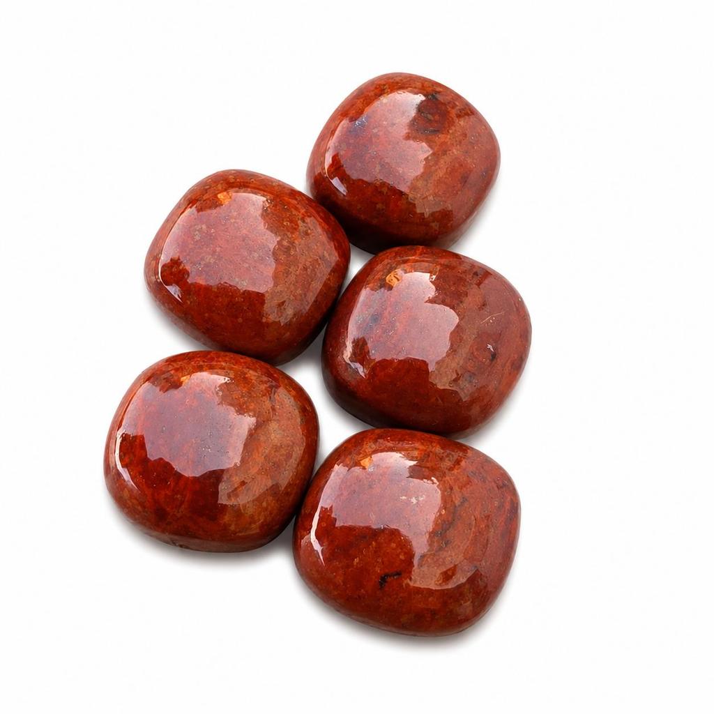 AAA+ Red Jasper Square Cushion Cabochon, Flat Back Calibrated Loose Gemstone for Jewelry Making