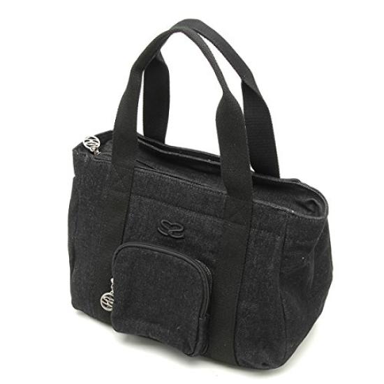 

Savoy Women s Zippered Denim Handbag, Simple Design for Commuting and School, SM0716 ([01] Black)