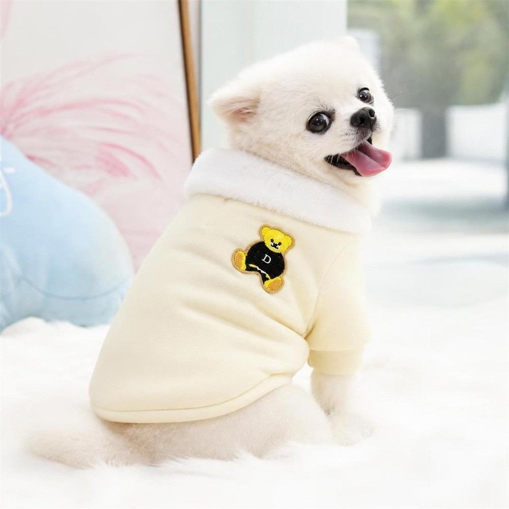 Windproof Dog Hiking Jacket Plush Dog Bodysuit Fashion Pet Clothes for Small Medium Dog