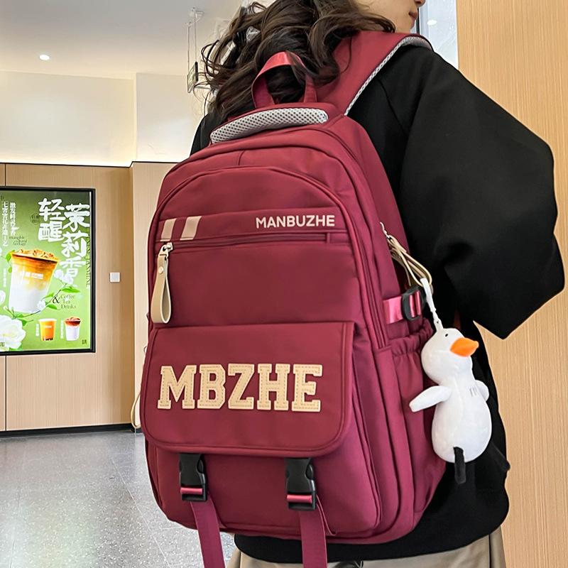 School bag children primary school girls burgundy junior high school backpack middle school student college student backpack