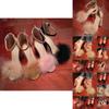 Elegant Womens Fashion Summer Lace Up High Heel Sandals With Hair Ball Design