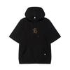 Ev E Emblem Leopard Oversized Short Sleeve Hoodie (Black)