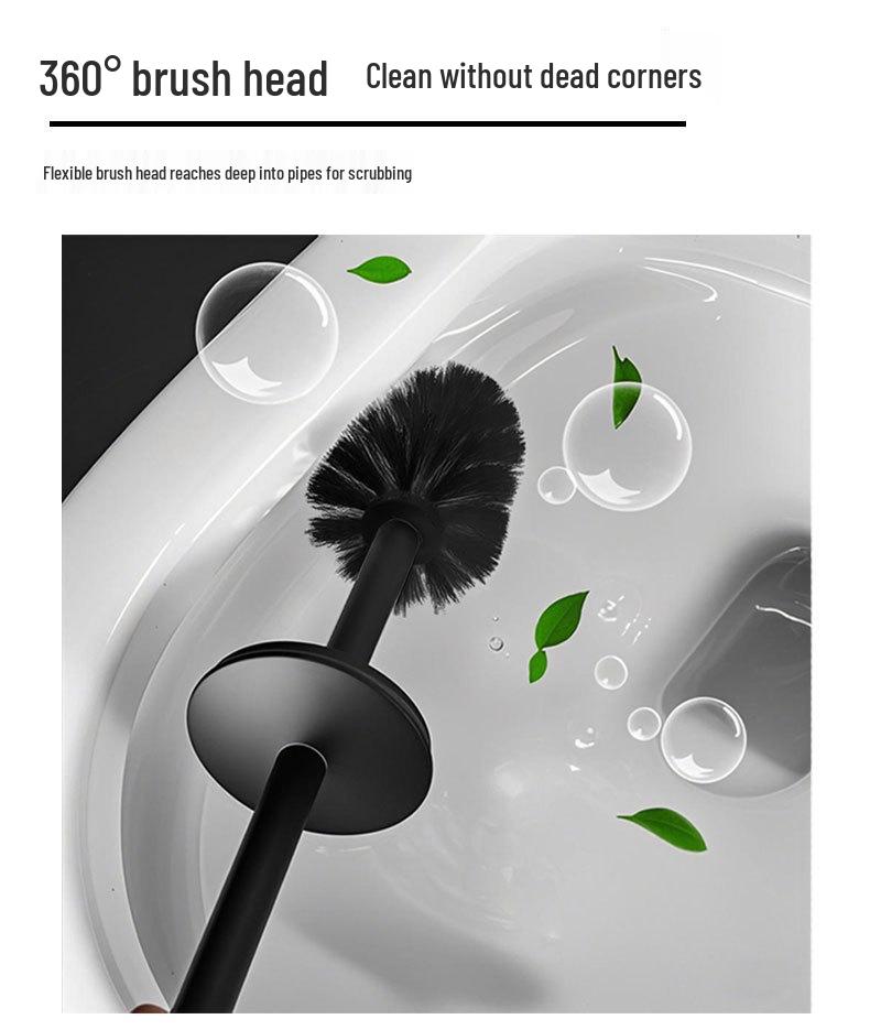 Set suport perie WC din oțel inoxidabil SUS304, de podea și montat pe perete