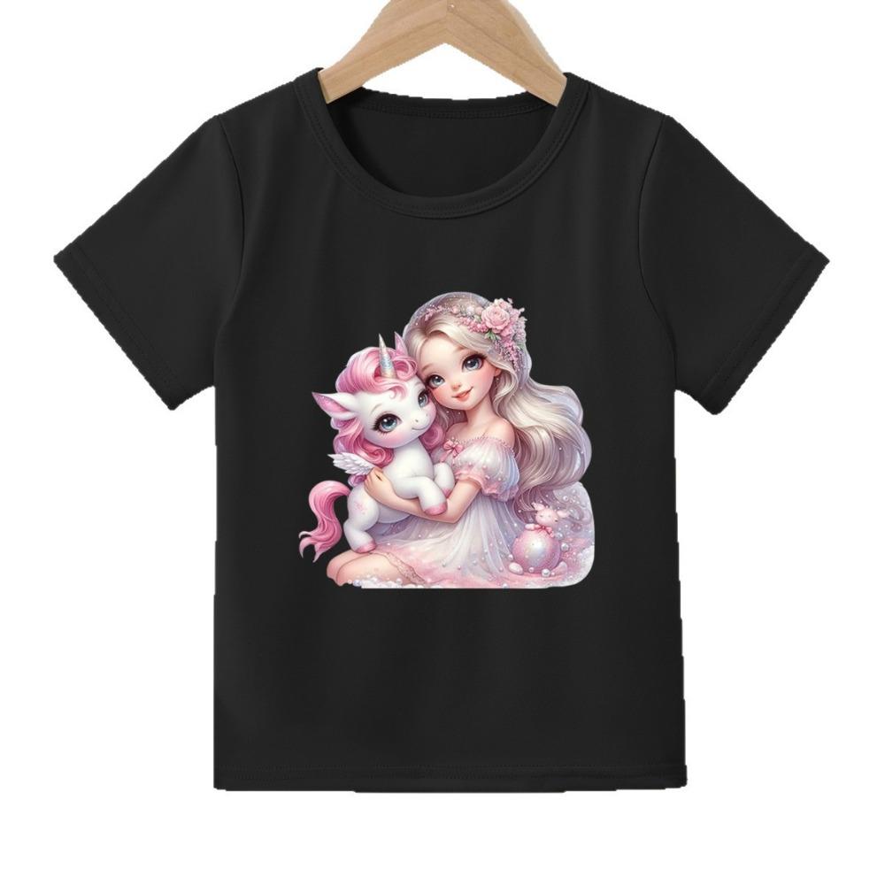 Pretty princess and unicorn print T-shirt for girls 100
