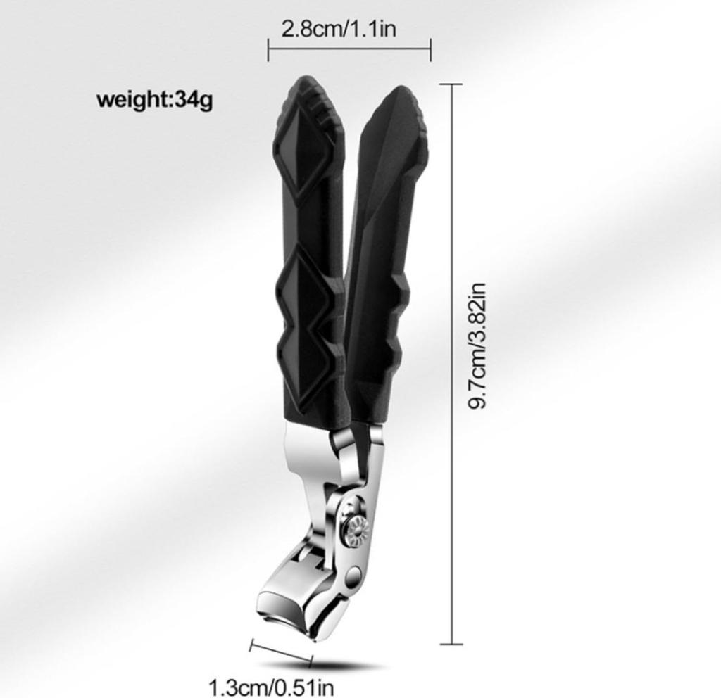 Stainless Steel Toenail Clippers with Curved Blade & Nail Catcher – Ergonomic Precision Trimming for Thick or Ingrown Nails