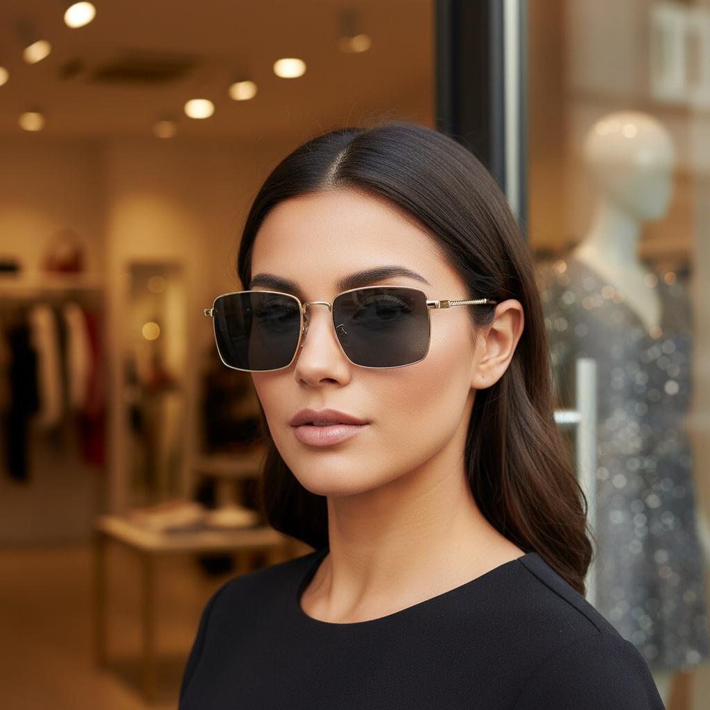 Screw Square Sunglasses  New Personality Fashion Sun Glasses Retro Metal Trend Women's Sunglasses High-end Sense For Men 7132