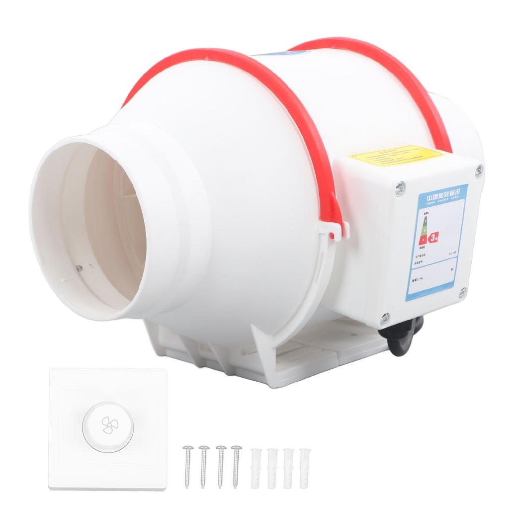 4 Zoll Rundkanalventilator Geräuscharm Zusatzventilator Abluftventilator für Küche Keller AU Stecker 220V