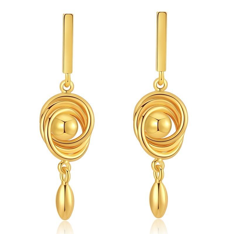 Vortex Irregular 18k Gold Plated Copper Drop Earrings For Women