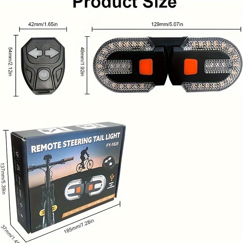 LED Bike Turn Signal Lights with Wireless Remote USB Rechargeable Taillight Set