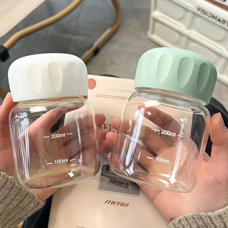 10,2 Unzen Mini-Wasserflasche, Kunststoff, durchsichtiger Milchbecher, tragbare, wiederverwendbare Trinkbecher, Sommer-Trinkgeschirr, Reise, Outdoor, Geburtstagsgeschenke