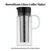 Cold Brew Coffee Maker Reusable Glass Pitcher with Lid Sun Tea for Kitchen
