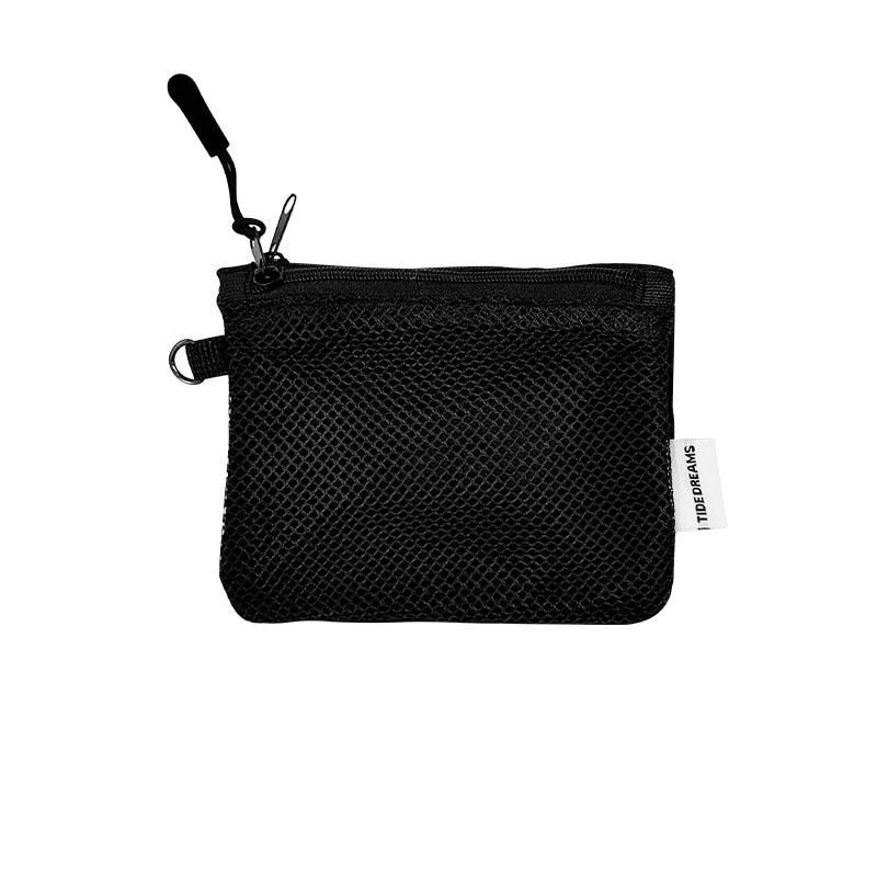 Mesh Cosmetic Bag Portable Mesh Storage Pouch Lightweight Sundries Storage Bag Multi-purpose Square Coin Purse with Zipper