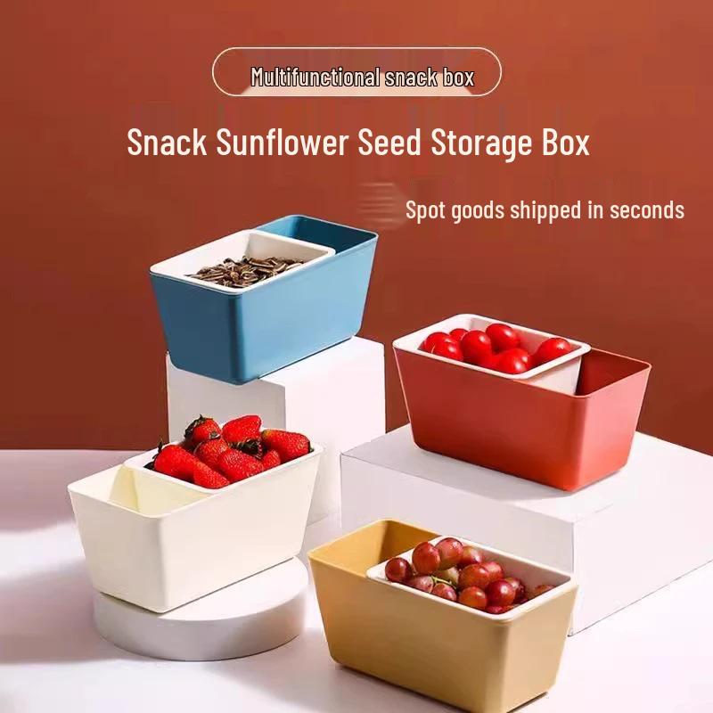 

Fruit & Veggie Wash & Snack Storage Basket - Double-Layer Drainable Design