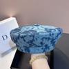 High-Quality Tie-Dye Denim Cap Women Fashionable Small Face-Flattering Beret Light Luxury Style